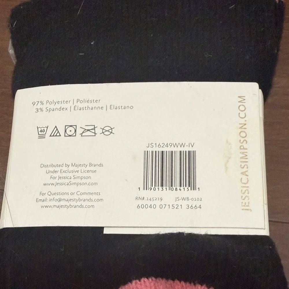 Jessica Simpson Black and Cream Boot Socks 2 pairs - Picture 3 of 4